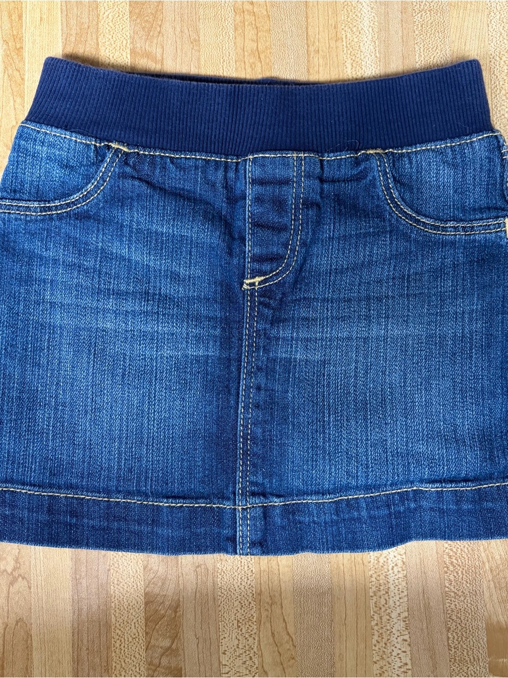 Old Navy Dark Blue Denim Mini Skirt with Ribbed Waistband